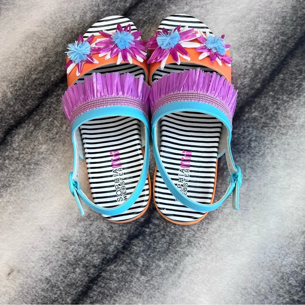 Sophia Webster Jute Flower Sandals